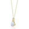 imageGin ampamp Grace 10K Yellow Gold Natural Ethiopian Opal Diamond Pendants with Chain for Women  Pear shaped pink opal handcrafted Jewelry Gifts For Her Holiday Season Gifts