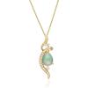 imageGin ampamp Grace 10K Yellow Gold Ethiopian Opal Pendant with Diamonds for women  Ethically authentically ampamp organically sourced Pear shaped opal handcrafted jewelry for her  Opal Necklaces for women