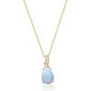 imageGin ampamp Grace 10K Yellow Gold Natural Ethiopian Opal Diamond Pendants with Chain for Women  Pear shaped pink opal handcrafted Jewelry Gifts For Her Holiday Season Gifts