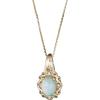 imageGin ampamp Grace 10K Yellow Gold Natural Opal Natural Diamond I1I2 Pendant Necklace with Gold Chain for Women Jewelry Gifts