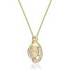 imageGin ampamp Grace 10K Yellow Gold Natural Opal Natural Diamond I1I2 Pendant Necklace with Gold Chain for Women Mothers Day Jewelry Gifts