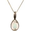 imageGin ampamp Grace Valentines Jewelry 10K Yellow Gold Natural Australian Opal Diamond I1I2 Pendant Necklace for Women