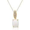 imageGin ampamp Grace womens 14K Yellow Gold Natural Ethiopian Opal Pendant With Diamonds  Ethically Authentically ampamp Organically Sourced CushionCut Shaped Opal HandCrafted Jewelry Necklaces TW3420PEO