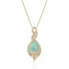 imageGin ampamp Grace womens 14K Yellow Gold Natural Ethiopian Opal Pendant With Diamonds  Ethically Authentically ampamp Organically Sourced Pear Shaped Opal HandCrafted Jewelry  Opal Necklaces GJ18730PEO