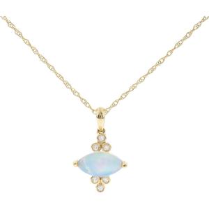 imageGin ampamp Grace 10K Yellow Gold Natural Ethiopian Opal Diamond Pendants with Chain for Women  Ethically Authentically ampamp Organically Sourced Round shaped opal handcrafted Jewelry Gifts For Her Holiday Season Gifts