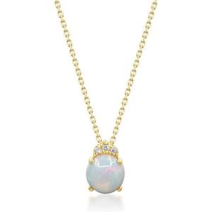 imageGin ampamp Grace 10K Yellow Gold Natural Ethiopian Opal Pendant With Diamonds For Women