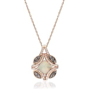imageGin ampamp Grace 14K Rose Gold Natural Opal Diamond SI1 Pendant for Women