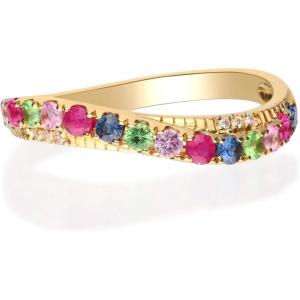 imageGin ampamp Grace 18K Yellow Genuine Multi Sapphire Ring for women  Ethically authentically ampamp organically sourced RoundCut shaped Sapphire handcrafted jewelry for her  Sapphire Ring for women