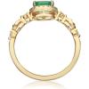 imageGin ampamp Grace 14K Yellow Gold Natural Zambian Emerald Ring with Natural Diamonds for women  Ethically authentically ampamp organically sourced OvalCut Emerald handcrafted jewelry for her  Emerald Ring for women