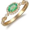 imageGin ampamp Grace 14K Yellow Gold Natural Zambian Emerald Ring with Natural Diamonds for women  Ethically authentically ampamp organically sourced OvalCut Emerald handcrafted jewelry for her  Emerald Ring for women