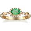 imageGin ampamp Grace 14K Yellow Gold Natural Zambian Emerald Ring with Natural Diamonds for women  Ethically authentically ampamp organically sourced OvalCut Emerald handcrafted jewelry for her  Emerald Ring for women