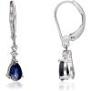 imageGin ampamp Grace 14K White Gold Natural Blue Sapphire Diamond I1I2 Earring for Women