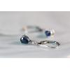 imageGin ampamp Grace 14K White Gold Natural Blue Sapphire Diamond I1I2 Earring for Women