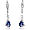 imageGin ampamp Grace 14K White Gold Natural Blue Sapphire Diamond I1I2 Earring for Women