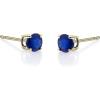 imageGin ampamp Grace 10K Yellow Gold Genuine Indian Blue Sapphire Diamond SI1 Stud Earring for Women