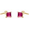 imageGin ampamp Grace 10K Yellow Gold Genuine Ruby and Natural Diamond I1 Earring for Women