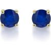 imageGin ampamp Grace 10K Yellow Gold Genuine Indian Blue Sapphire Diamond SI1 Stud Earring for Women