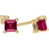 imageGin ampamp Grace 10K Yellow Gold Genuine Ruby and Natural Diamond I1 Earring for Women