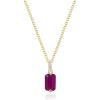 imageGin ampamp Grace 10K Yellow Gold Genuine Ruby and Natural Diamond I1 Pendant for Women