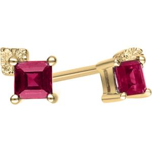 imageGin ampamp Grace 10K Yellow Gold Genuine Ruby and Natural Diamond I1 Earring for Women