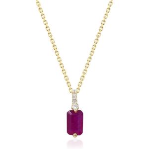 imageGin ampamp Grace 10K Yellow Gold Genuine Ruby and Natural Diamond I1 Pendant for Women