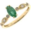imageGin ampamp Grace 10K yellow Gold Natural Zambian Emerald Ring with Natural Diamonds for women  Ethically authentically ampamp organically sourced MarquiseCut Emerald handcrafted jewelry for her