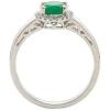 imageGin ampamp Grace 14K White Gold Natural Emerald ampamp Natural Diamond Statement Propose Promise Ring for Women