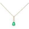 imageGin ampamp Grace 10K Yellow Gold Natural Zambian Emerald Pendant with natural Diamonds for Women Holiday Gifts  Ethically Authentically ampamp Organically Sourced Pearcut Emerald handcrafted Jewelry Gifts For Her Holiday Season Gifts
