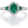 imageGin ampamp Grace 14K White Gold Natural Zambian Emerald Ring with Natural Diamonds for women  Ethically authentically ampamp organically sourced OvalCut Emerald handcrafted jewelry for her