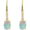 imageGin ampamp Grace 14K Yellow Gold Natural Ethiopian Opal Diamond I1I2 LeverBack Earring for Women Jewelry Gifts