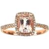 imageGin ampamp Grace 10K Rose Gold Genuine Morganite Ring with Diamonds for women  Ethically authentically ampamp organically sourced Cushioncut shaped Morganite handcrafted jewelry for her  Morganite Ring for women