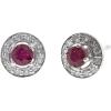 imageGin ampamp Grace 14K White Gold Mozambique Genuine Ruby Earrings with Diamonds for women  Ethically authentically ampamp organically sourced Roundcut shaped Ruby handcrafted jewelry for her  Ruby Earrings for women