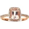 imageGin ampamp Grace 10K Rose Gold Genuine Morganite Ring with Diamonds for women  Ethically authentically ampamp organically sourced Cushioncut shaped Morganite handcrafted jewelry for her  Morganite Ring for women