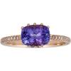 imageGin ampamp Grace 10K Rose Gold Genuine Tanzanite Ring with Diamonds for women  Ethically authentically ampamp organically sourced Cushioncut shaped Tanzanite handcrafted jewelry for her