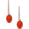 imageGin ampamp Grace 14K Rose Gold Natural Fire Opal ampamp Diamond LeverBack Drop Style Earring for Women