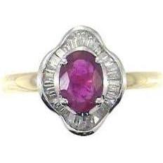 imageGin ampamp Grace 14K Two Tone Gold Mozambique Genuine Ruby Ring with Diamonds for women  Ethically authentically ampamp organically sourced OvalCut shaped Ruby handcrafted jewelry for her  Ruby Ring for women