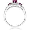 imageGin ampamp Grace 14K White Gold Mozambique Genuine Ruby Ring with Diamonds for women  Ethically authentically ampamp organically sourced Pearcut shaped Ruby handcrafted jewelry for her  Ruby Ring for women