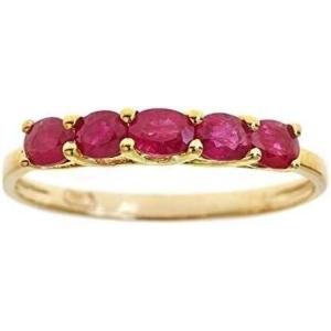 imageGin ampamp Grace 10K Yellow Gold Mozambique Genuine Ruby Ring for women  Ethically authentically ampamp organically sourced Ovalcut shaped Ruby handcrafted jewelry for her