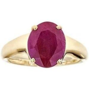 imageGin ampamp Grace 10K Yellow Gold Mozambique Ruby Ring for Women  Ethically Sourced OvalCut Ruby HandCrafted Jewelry