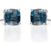 imageGin ampamp Grace 10K White Gold Genuine London Blue Topaz Stud Earring for Women
