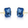 imageGin ampamp Grace 10K Yellow Gold Genuine London Blue Topaz Earrings for Women Holiday Gifts Ethically Authentically ampamp Organically Sourced Emerald shaped London Blue Topaz handcrafted jewelry for her