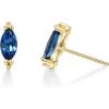 imageGin ampamp Grace 10K Yellow Gold Genuine London Blue Topaz Marquise Stud Earring for Women