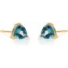 imageGin ampamp Grace 14K Yellow Gold Natural London Blue Topaz Earring for Women