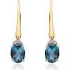 imageGin ampamp Grace 14K Yellow Gold Natural London Blue Topaz Diamond I1I2 Earring for Women