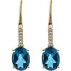 imageGin ampamp Grace womens 14K Yellow Gold Genuine Topaz Earrings With Diamonds  Ethically Authentically ampamp Organically Sourced OvalCut Shaped Topaz HandCrafted Jewelry LJ20781ELBT