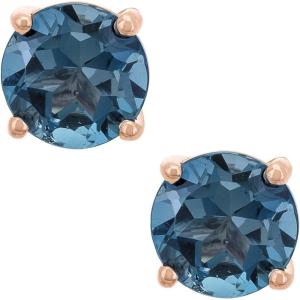 imageGin ampamp Grace 10K Rose Gold Natural London Blue Topaz 4Prong Stud Earring for Women