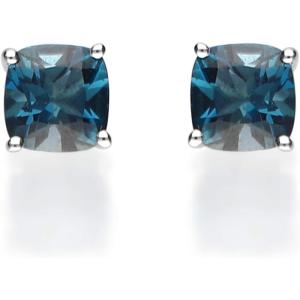 imageGin ampamp Grace 10K White Gold Genuine London Blue Topaz Stud Earring for Women