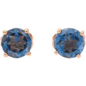 imageGin ampamp Grace 10K Yellow Gold Natural London Blue Topaz 4Prong Stud Earring for Women