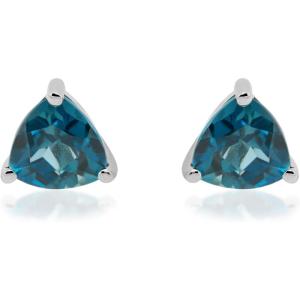imageGin ampamp Grace 14K White Gold Natural London Blue Topaz Earring for Women