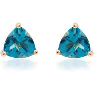imageGin ampamp Grace 14K Yellow Gold Natural London Blue Topaz Earring for Women